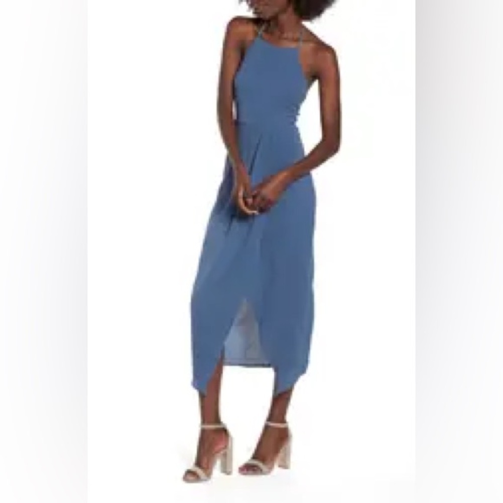 Dee Elly Wrap Midi Dress in Dusty Teal